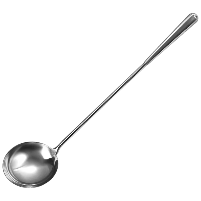 Congge Stainless Steel Medium Cooking Spoon Solid Serving Spoon Long Handle Chef Spoon Thickened Soup Ladle Spatula Jingcang