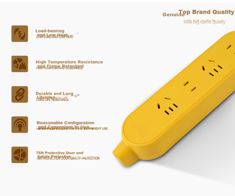 DELIXI National Standard Engineering Socket/power Strip/engineering Drop-Resistant Power Strip/power Bar/power Strip Board, Wireless without Switch, 2 Outlets 2