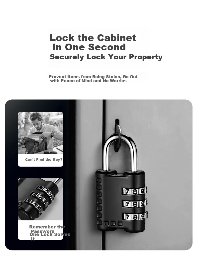 IGear Four-Digit Combination Padlock, Large Outdoor Waterproof Rust-Resistant Metal Lock, Tool Box Luggage File Cabinet Mechanical Lock 10