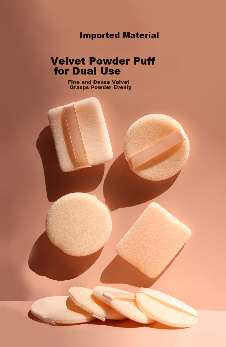 Meifuyu Double-Sided Flocked Powder Puff (Thin Round Shape), 3 Pieces, CT Replacement for Loose Powder Puff, Setting Makeup, MF8559 2