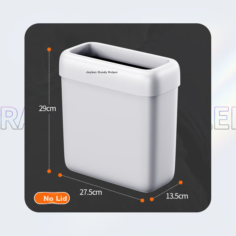 Jiabangshou Slim Trash Can, 8L Capacity, No Lid, for Bathroom, Toilet, Home Use, 2026 New Model, Suitable for Living Room, Kitchen, Bedroom, Medium-Sized Bi