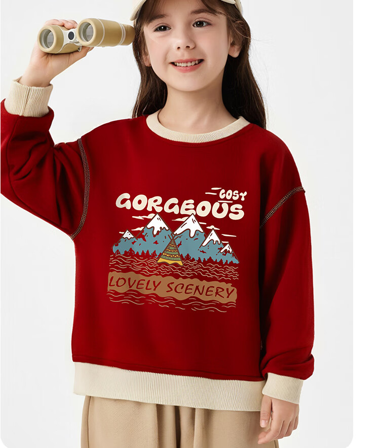 Badibadi Autumn Winter New Baby Toddler Kids Sweatshirt Unisex Casual Fashion Versatile Jacket Red 130 4