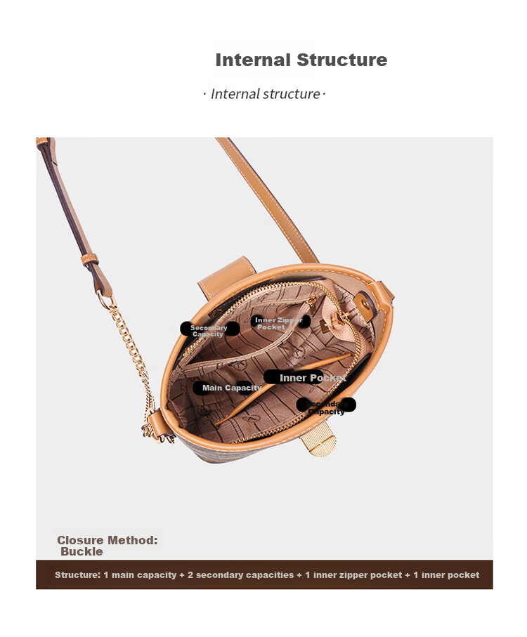 Aokang Women's Handbag 2026 New Trendy High-End Crossbody Shoulder Bag Light Luxury Bucket Bag Birthday Gift for Girlfriend Or Wife 9