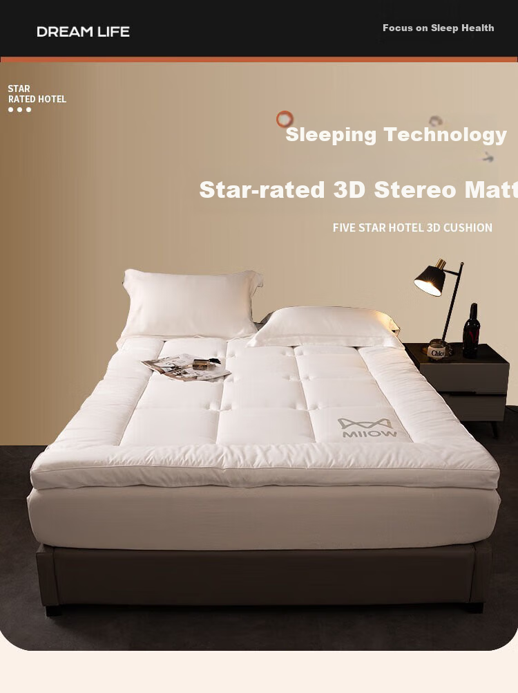 MiiOW Five-Star Hotel Mattress Cover, Soft Pad for Home Use, Bed Mat, Double Tatami Mat, Quilt, 1.5x2 Meters 1