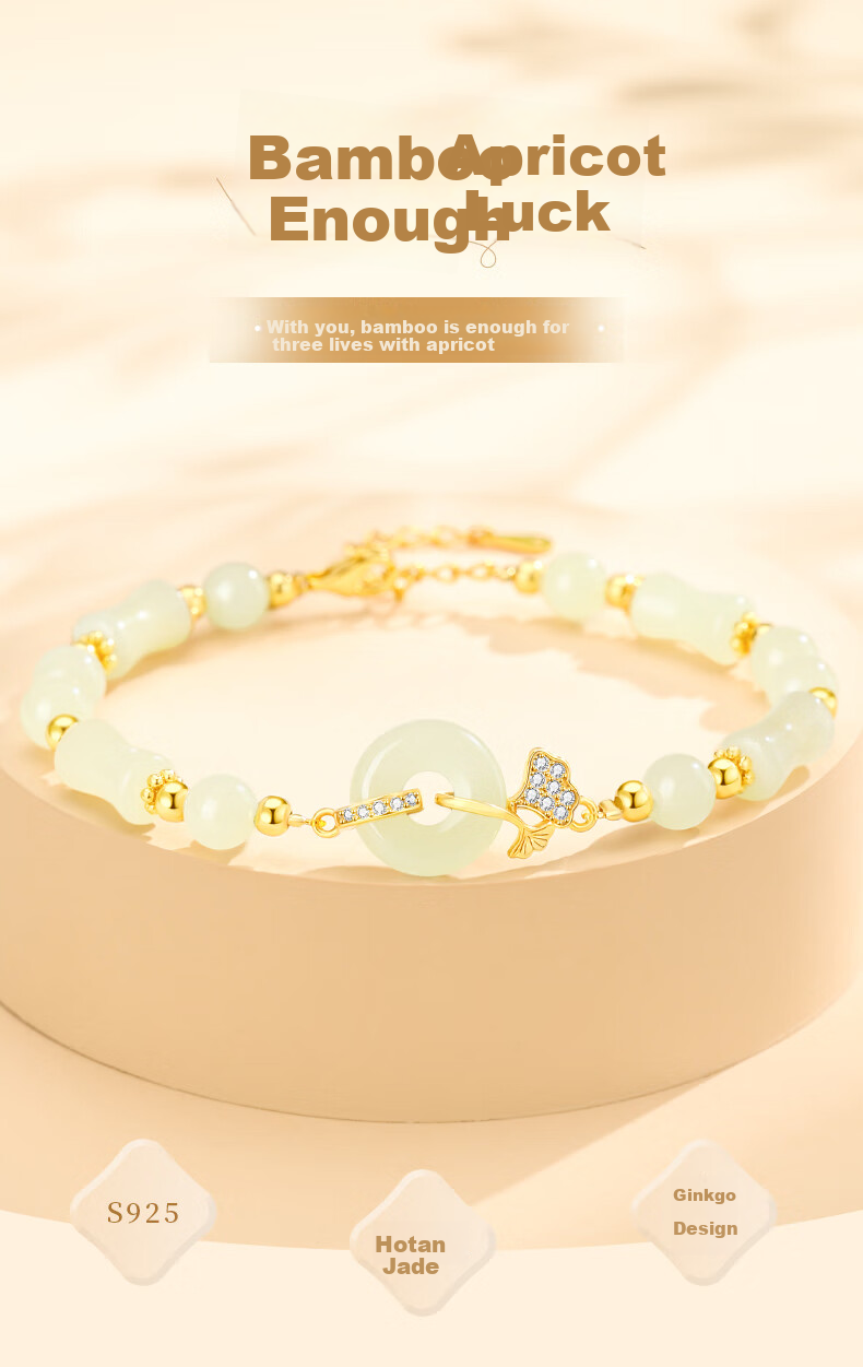 GLTEN Hetian Jade Bracelet Silver Bracelet for Women, 2026 New Light Luxury Jewelry, Birthday Gift, Anniversary Present for Girlfriend Or Wife 1