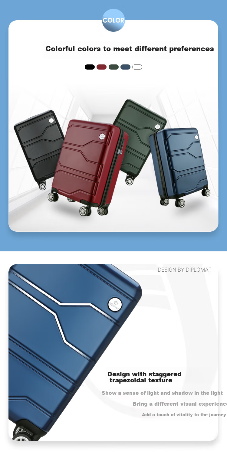 Diplomat Foreign Diplomat Business Spinner Suitcase Travel Case TSA Password Lock Luggage TC-6902 Blue 20 Inch 2