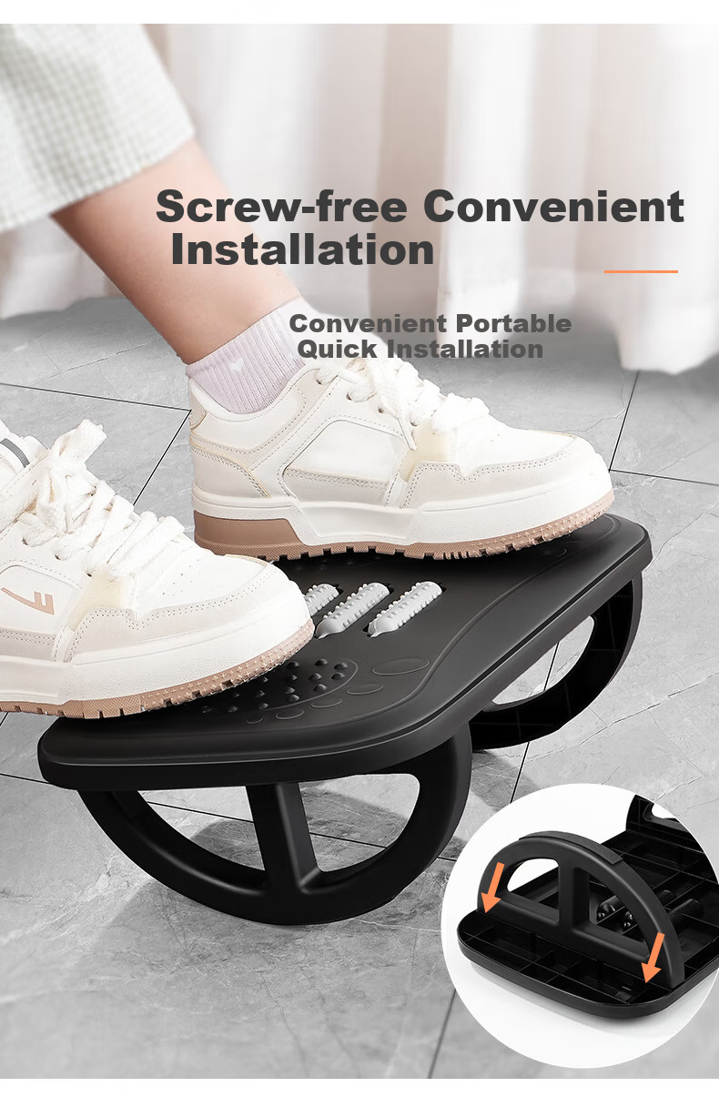 Youjialiangpin Footrest, Office Workstation Essential, Under-Desk Anti-Lift Leg Rest, White Pedal 2