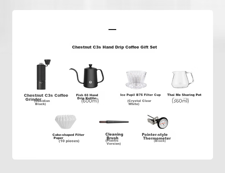 Timemore C3S Pour-Over Coffee Maker Set with Hand Grinder B75 And Filter Cup, Gift Box for Coffee Lovers, Ideal Present 3