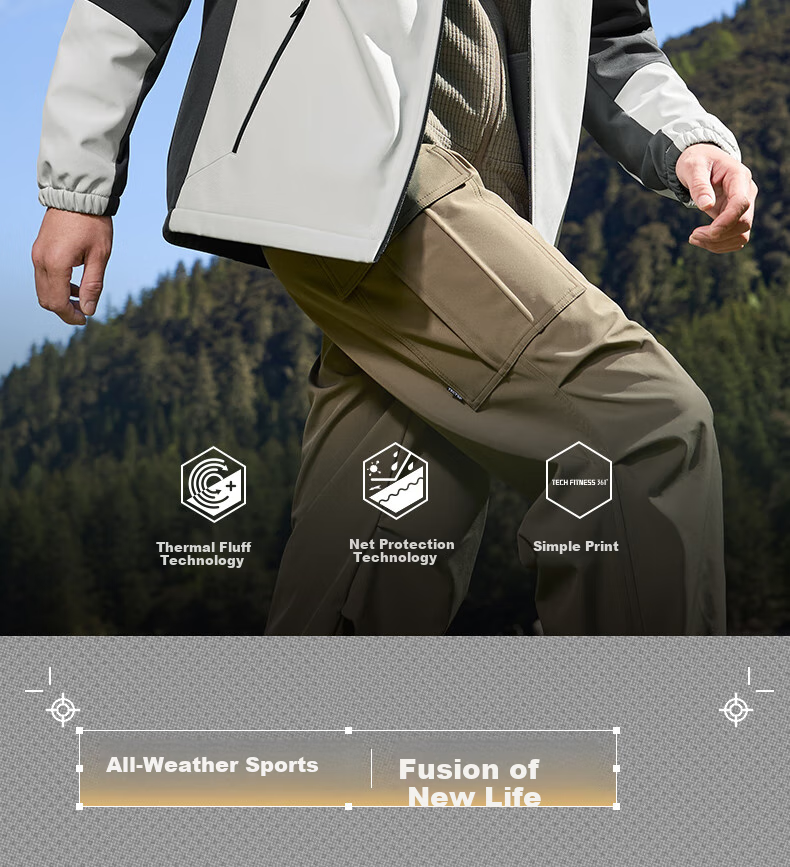 361° Men's Spring Jacket, Triple-Protection Sports Outdoor Water-Repellent Casual Fleece-Lined Coat, Style 652544602-1 2