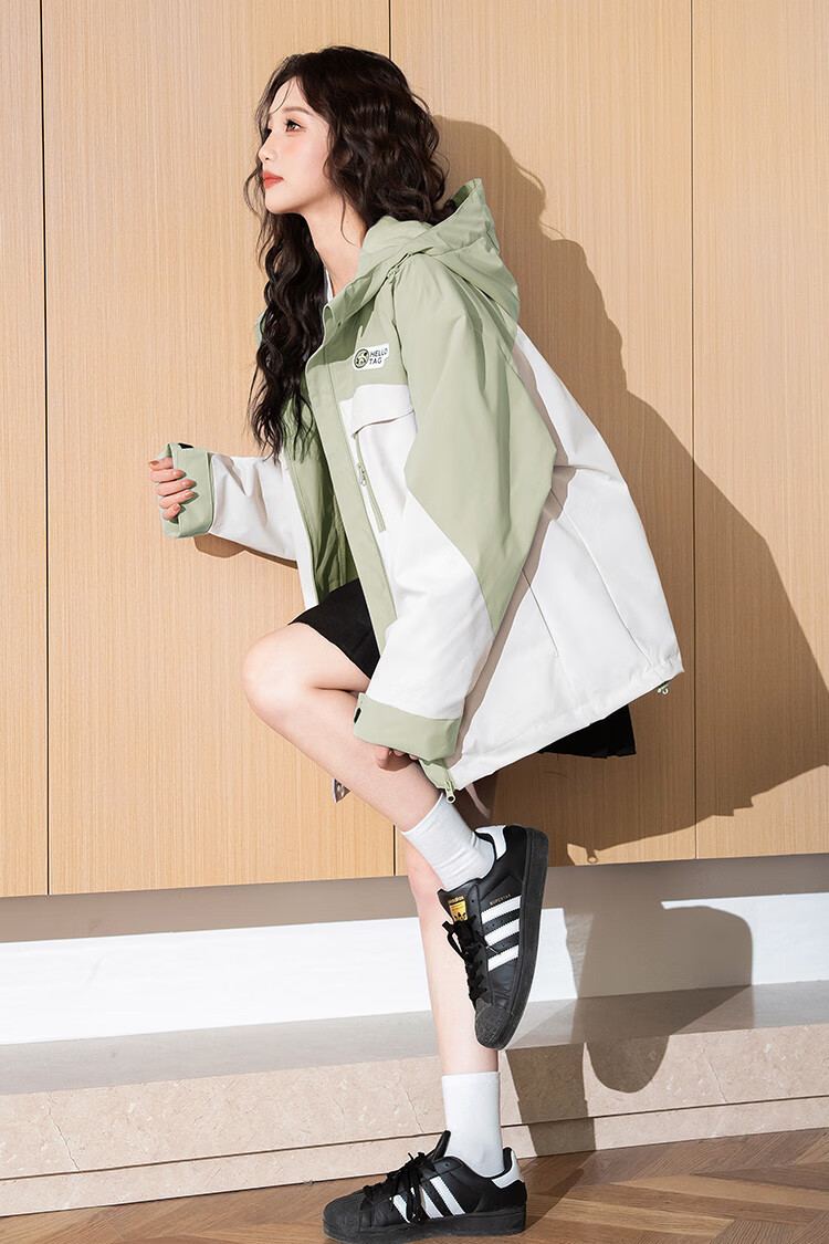 TonLion 2026 Spring Autumn New Hooded Patchwork Workwear Jacket Women Loose Casual Sports Style Top 12