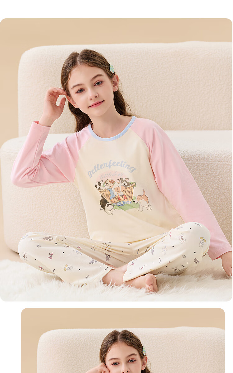 Miiow Kids Pajamas 100% Cotton Girls' Sleepwear Spring Autumn Lightweight Baby and Big Kids Summer Homewear Set 11