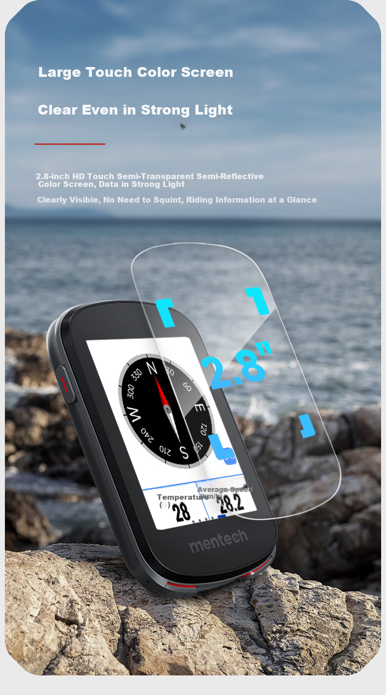 Mentech Avant700 Mountain And Road Bike Computer, GPS Smart Wireless Cycling Navigation, Obsidian Black 6