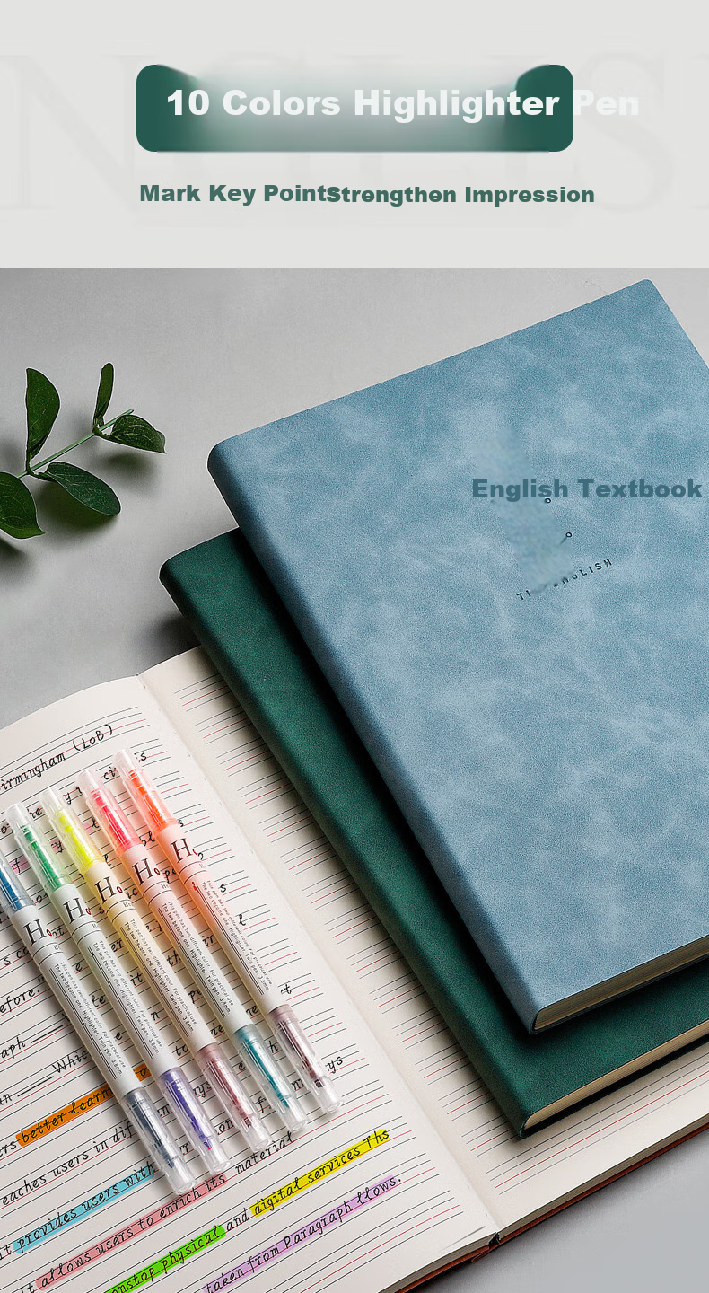 Baijinliren English Vocabulary Notebook A5 Thickened Elementary, Middle And High School 16k Four-Line Three-Grid Soft Cover Exercise Book A5 Gray Blue 1