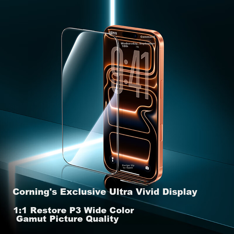 Защитное стекло SmartDevil для iPhone 17 Pro Max, 3D горячее изгибание, Corning Glass, ультратонкое 0.18 мм, противоударное, пыленепроницаемое, антибликовое