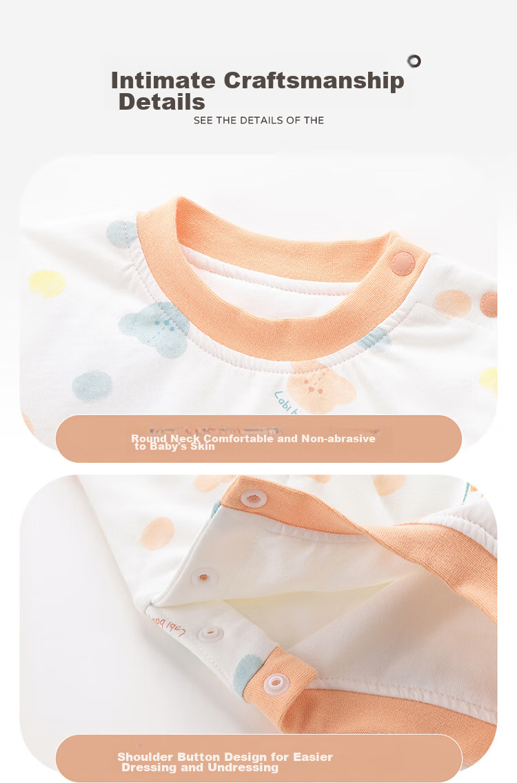 Labi Baby Children's Underwear Set, Padded 120g, Autumn And Winter, for Boys And Girls, Baby Warmth, Red Chinese Style, Light Apricot Color, Size 80 11