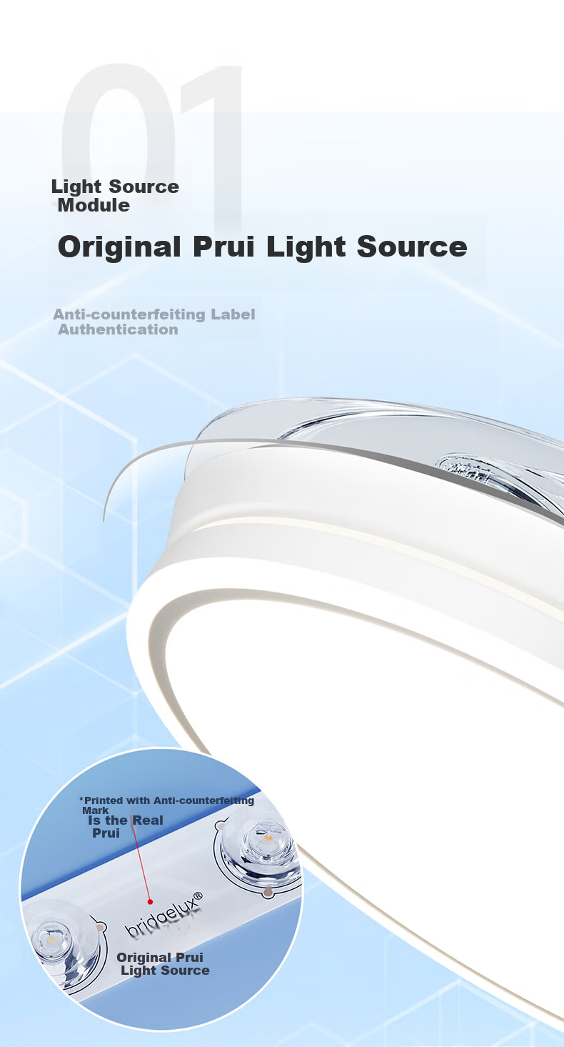 HP Pure Light Invisible Fan Lamp Integrated Dining Room Ceiling Fan Light Bedroom Zhongshan Lighting Zhenzhiguang with Installation Service 4