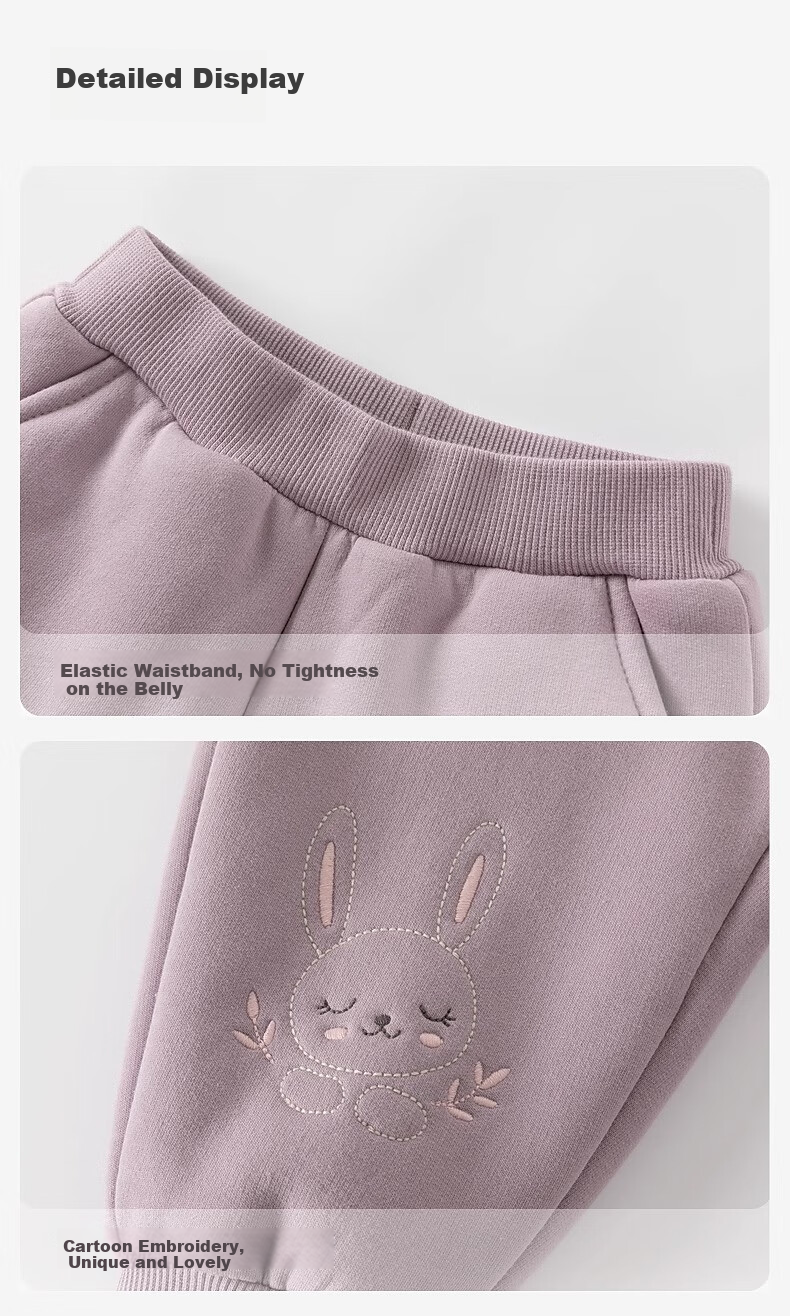 DAVE & BELLA Children's Pants Winter Wear, Fleece-Lined Trousers for Baby Girls, Casual Pants for Boys, Long Pants for Kids 3