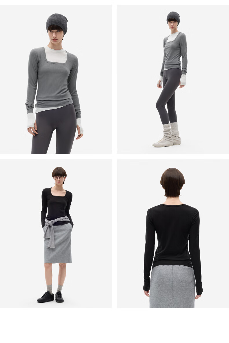 Bananain [Celebrity Style] Hot Skin 501 + Women's Base Layer Thermal Underwear, Autumn Undershirt, New Top 17