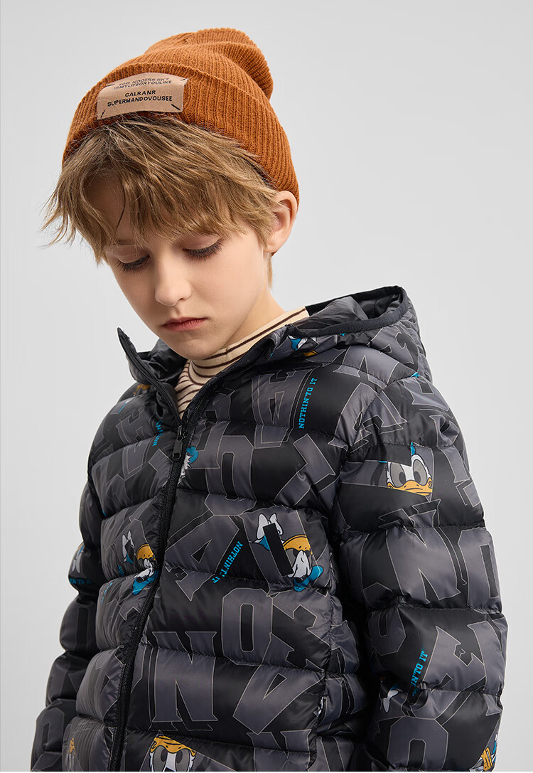 Disney Kids Lightweight Down Jacket 2025 New Autumn Winter Boys Girls Hooded Warm Sports Coat 2