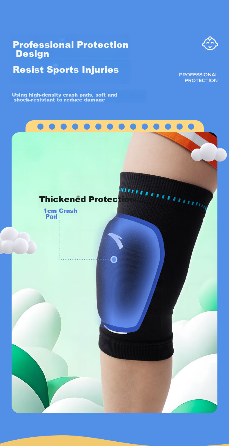 ANTA Children's Knee Pads, Sports Protection, Patella Injury Prevention, Knee Meniscus Guard, Warmth, Basketball, Running, Soccer, Black, Size L 4