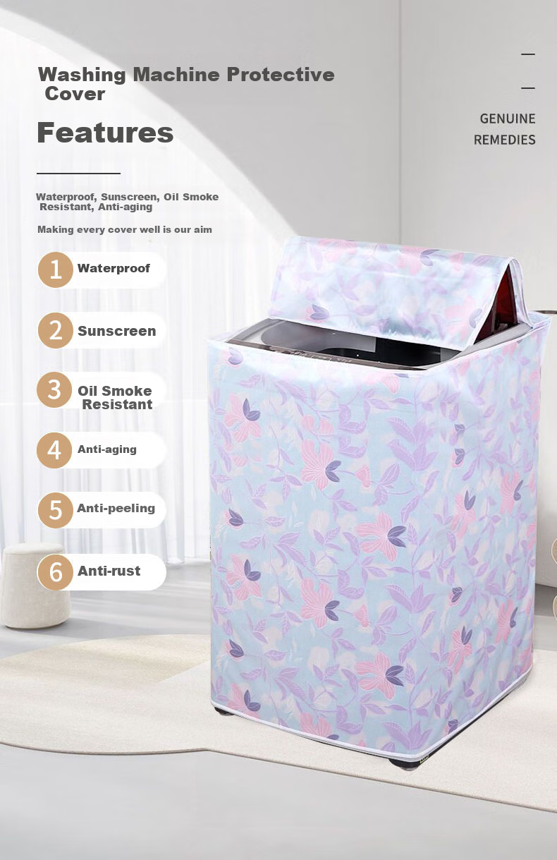 Keruier Washing Machine Cover, Waterproof And Dustproof, Balcony Sun Protection Cover, for 8kg Haier, Little Swan, TCL, Panasonic, Xiaomi, Top-Opening Fully Automatic Washing Machines, Universal Cover Cloth Pad 1