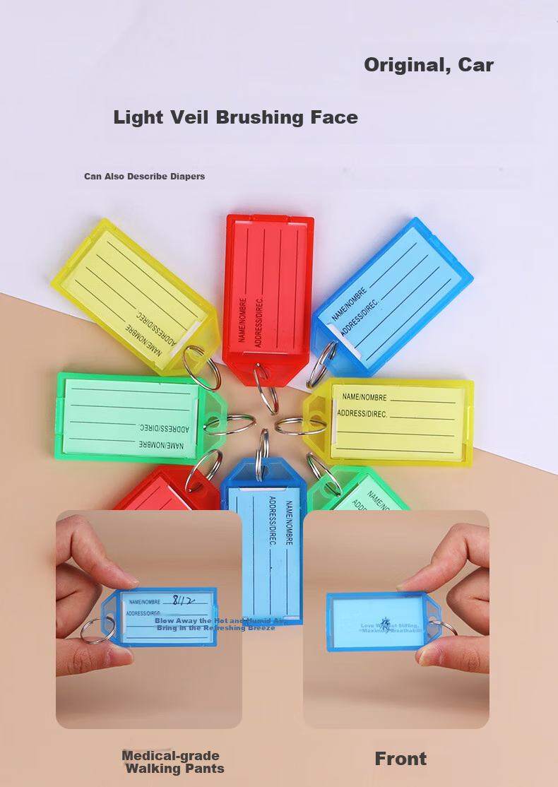 Youbili Transparent Key Tags, Thickened Handheld Key Number Tags, Classification Management Key Rings, Hotel Landlord Large Key Pendants, 25 Pieces/Tube, 8112 Gree 6