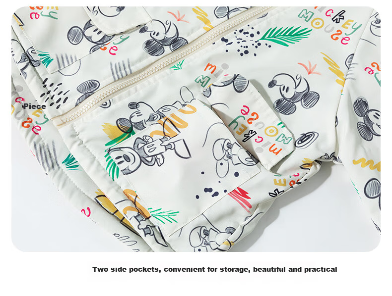 Disney Spring Autumn Kids Graffiti Minnie Hooded Jacket Comfortable Warm Windproof Coat Graffiti 110 30