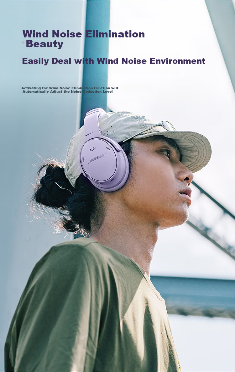 BOSE QC Noise Cancelling Headphones, Misty White, Over-Ear Sports Noise-Cancelling Bluetooth Headphones, Upgraded Version of QC45, Compatible with Huawei And Apple Earphones, Gift for Travel, New And Old Packaging Randomly Shipped 5