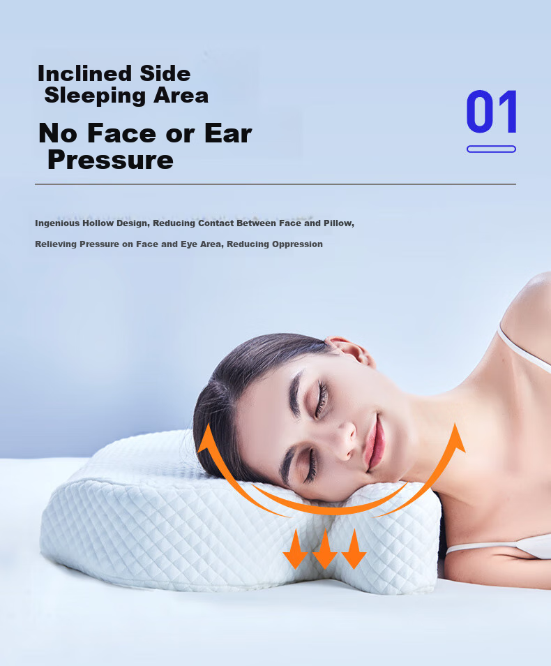 Aeromax Side Sleeping Jellyfish Pillow, No Face Pressure, Anti-Wrinkle, Anti- nasolabial Fold, Memory Foam Cervical Pillow, Hollow Design for Eye And Ear Protection, Neck Support 5