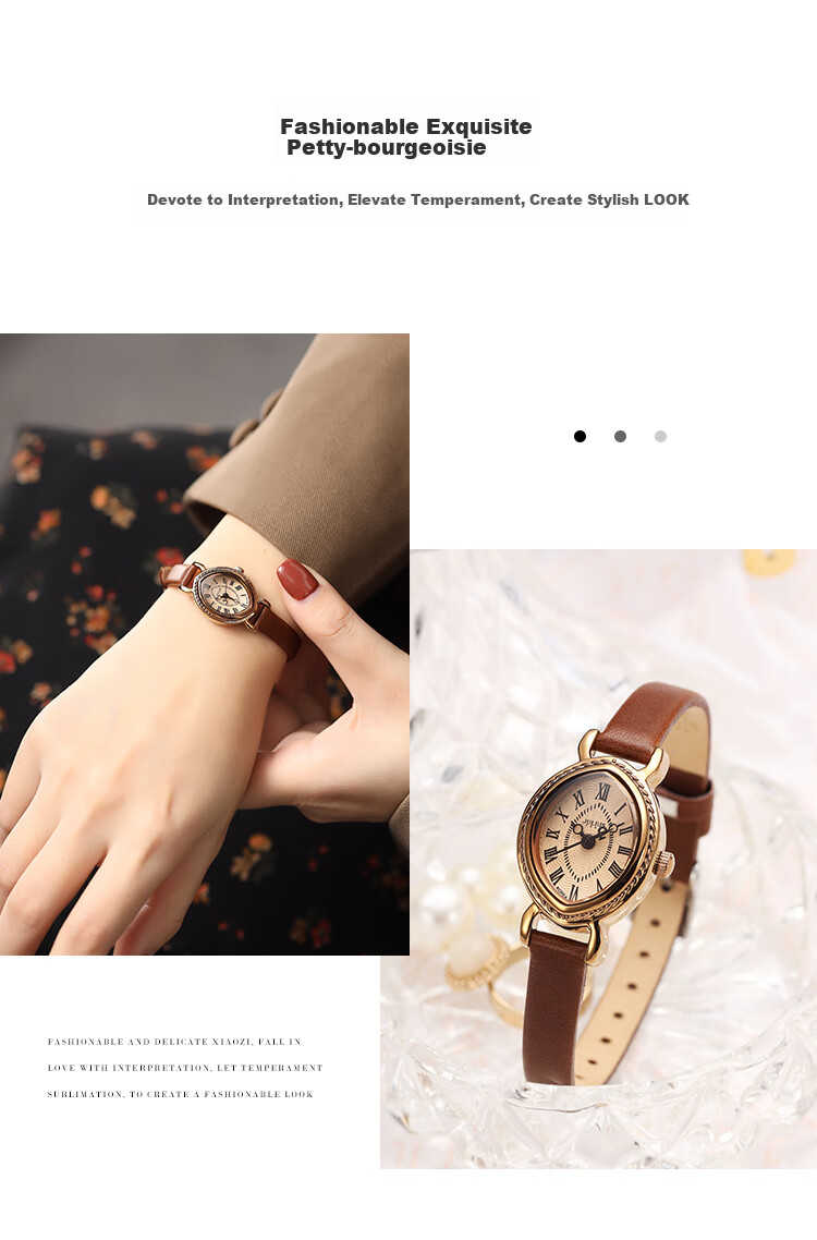 Julius Women's Watch, Charm Roman Style Leather Strap Versatile Ladies Watch, Waterproof Quartz Ladies Wristwatch, Coffee Color JA-567D 11
