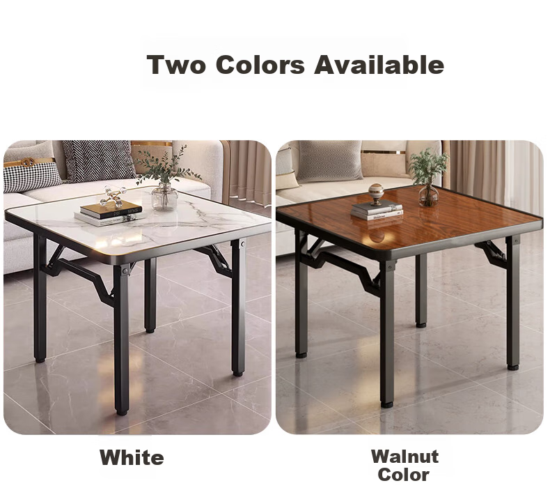 Zhuobo Folding Dining Table, Home Use Table for Mahjong And Guandan, Computer Desk, Study Desk, Square Table BZP7, Walnut Color, 80cm 1