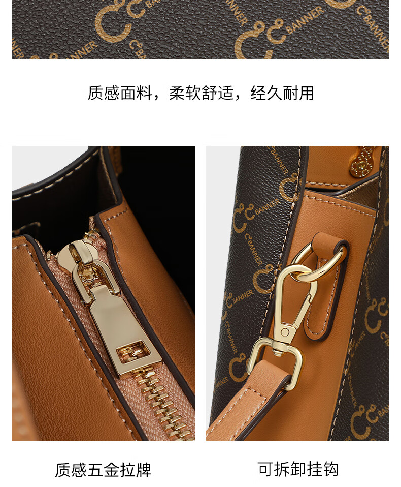 C.BANNER Handbag, Women's Bag with Monogram Pattern, Large Capacity Tote Bag, Shoulder Crossbody Bag, Light Luxury Brand, Birthday Gift for Girlfriend on May 20 3