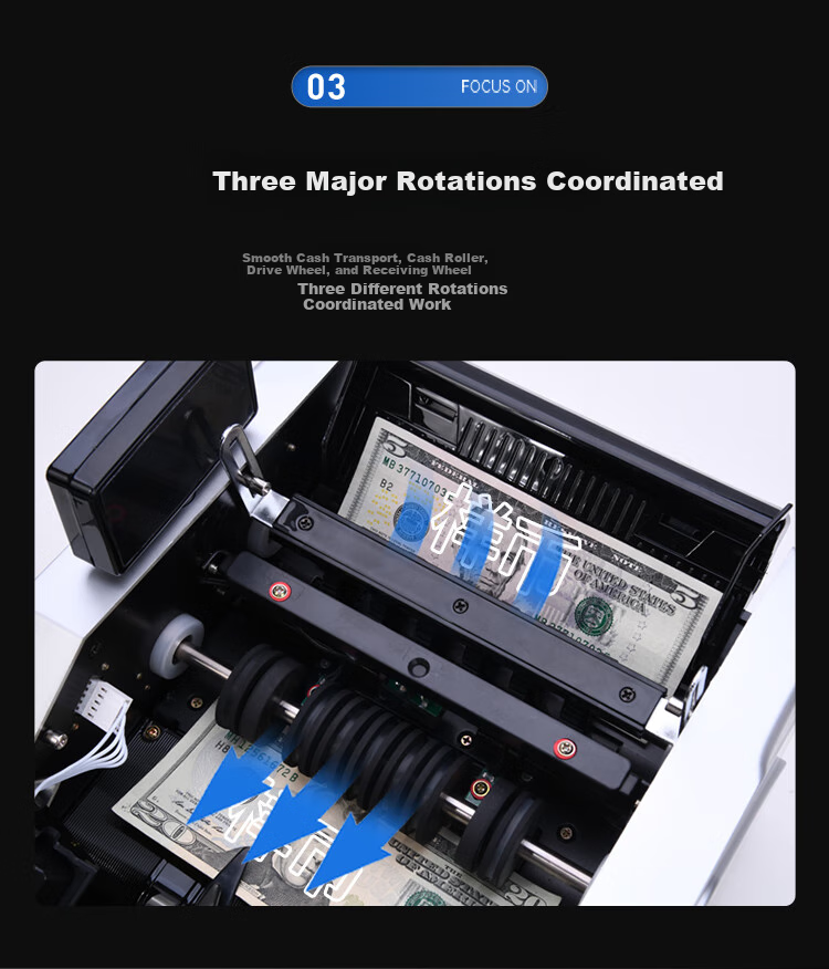 Weirong HK7088(C) Currency Counter, 2025 New Version Commercial Multi-Country Currency Small Class C Egyptian Pound, Euro, Renminbi New Currency, US Dollar American Verify Counterfeit Money Machine 7