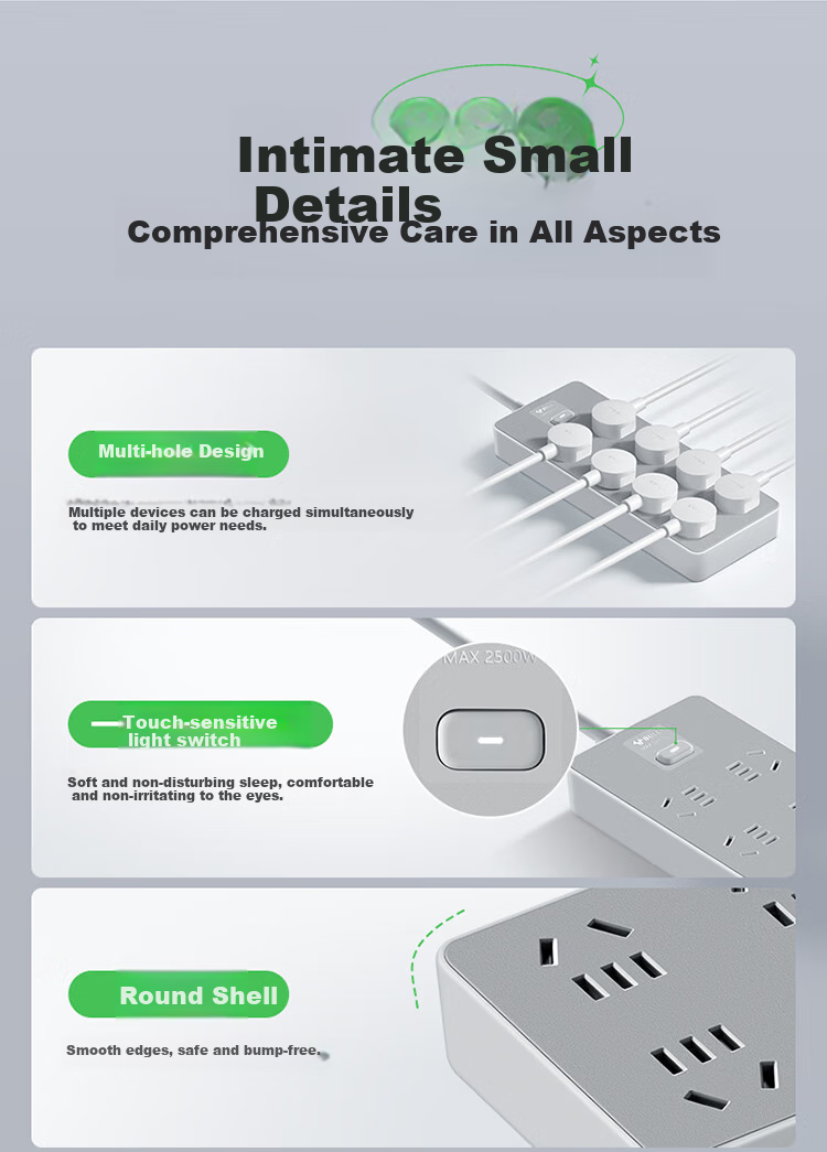 BULL Power Strip / Extension Cord / Surge Protector / Multi-Outlet Strip / Power Board / Cable Reel Z Generation 5 Outlets with Individual Switches, 1.8 Meters Long GN-Z1053J 4
