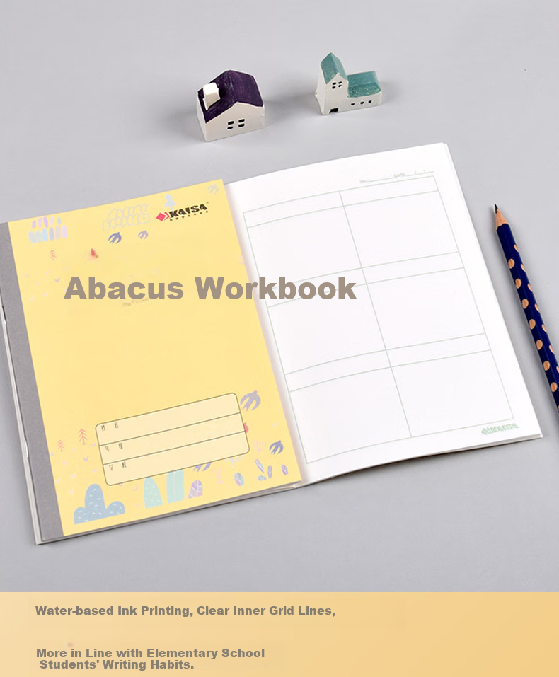 KAISA Abacus Notebook 36K/20 Sheets, Math Notebook, Vertical Calculation Notebook, Thick Paper School Workbook for Elementary Students, Error Correction Book, Back-To Stationery, Pack of 10 5