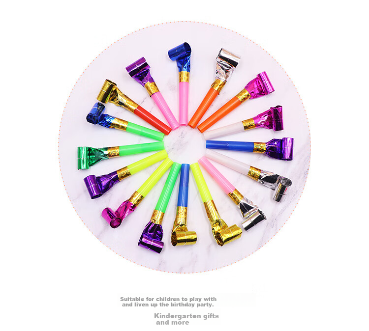 COODORA Blow-Up Toy Set of 40: Dragon Whistle, Trumpet, Air Blower, Retractable Paper Roll Whistle, New Year Gift 3