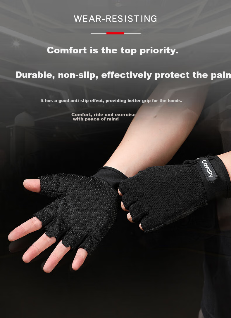 Cavalry Bicycle Gloves, Mountain Bike Summer Half-Finger Short Finger Gloves, Men's And Women's Outdoor Sports Fitness Tactical Cycling Equipment 4