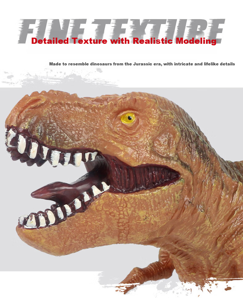 Babamama Children's Dinosaur Toy, Dinosaur Model, Dinosaur World Jurassic Tyrannosaurus Rex Set, Baby Animal Realistic Model 2