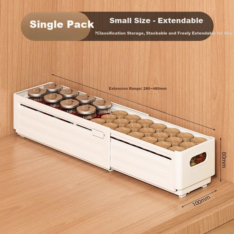 Jiadu Extendable Storage Box, Drawer-Style Desktop Snack Organizer, Kitchen Storage Container, Deep Cabinet Storage Box
