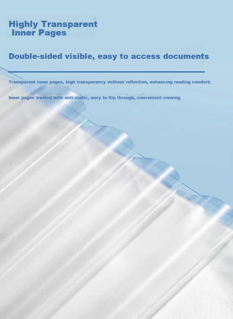 Youbili A4/80-Page Document Folder File Organizer for Students' Exam Papers, Prenatal Check-Ups, Sheet Music, And Other Documents, 1 Pack, Blue 1308 3