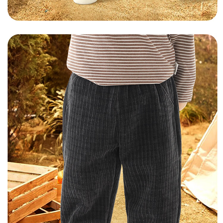 BOBDOG Kids Pants Autumn Winter Thin Fleece Lined Casual Boys Long Pants Versatile Outerwear Sweatpants for Older Children 20