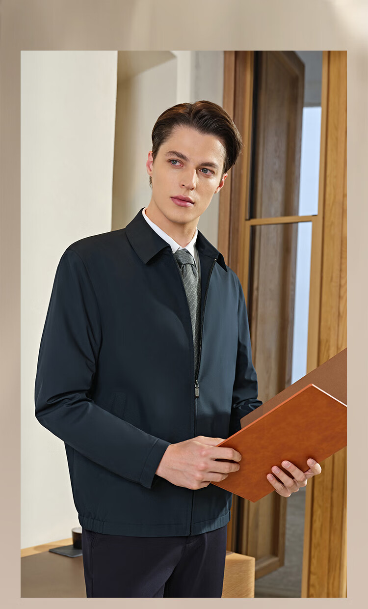 Youngor 2026 New 3D Tailored Slim Fit Waterproof Classic Business Commuter Executive Lapel Jacket Men Navy M 4