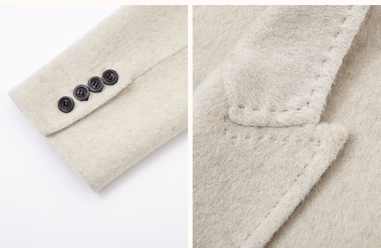 Dme [Elegant Aesthetics] Winter New Slim Fit Long Sleeve Double-Breasted Shearling Wool Short Coat for Women 14
