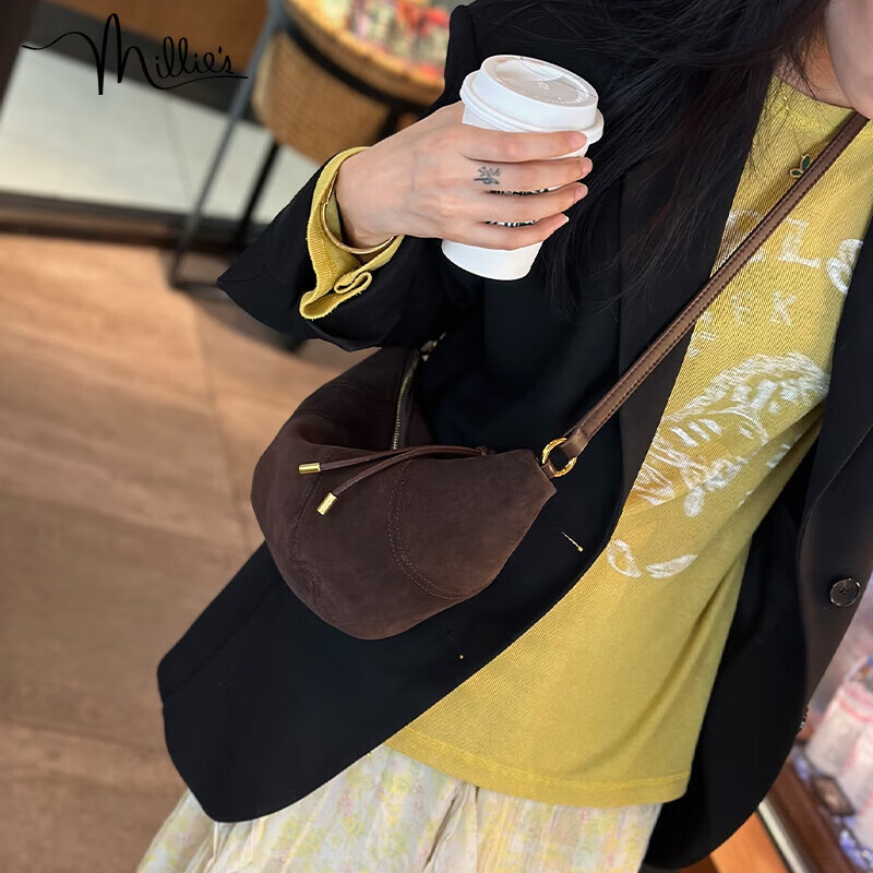Millies Women's Leather Dumpling Bag Fashion Shoulder Crossbody Bag Birthday New Year Gift for Girls Girlfriend