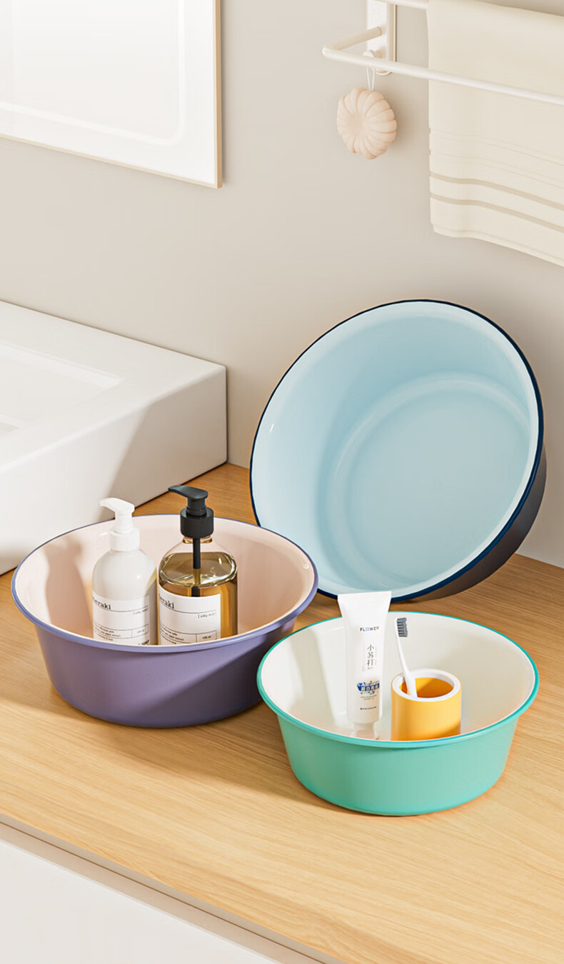 Mayflower Wall-Mounted Wash Basin 36cm Single Thickened Plastic Laundry Basin Foot Soak Basin Vegetable Washing Basin Student Eco-Friendly Transparent 10