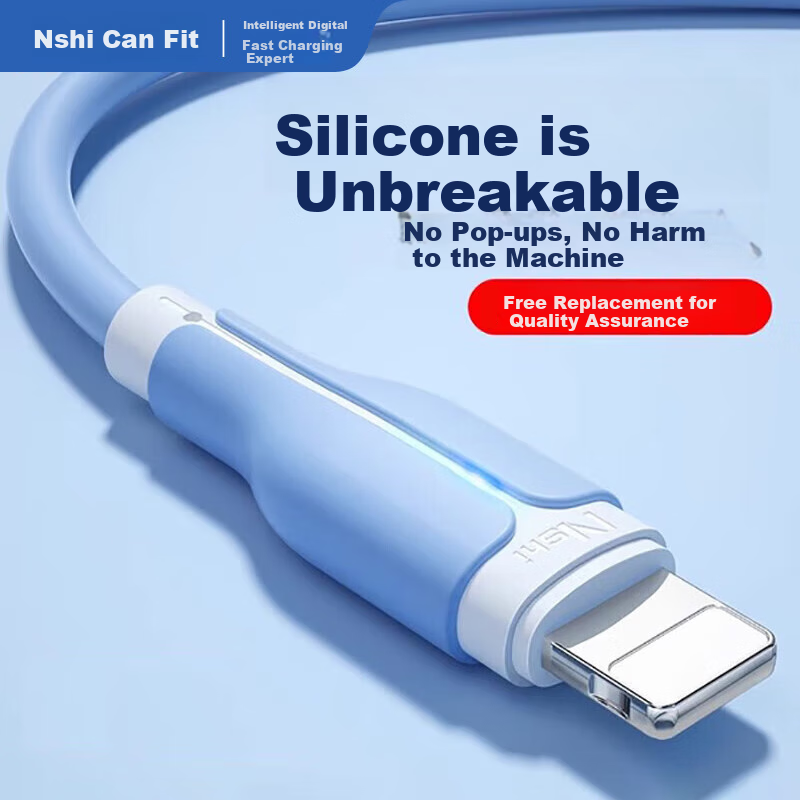 Nengshi Apple Charging Cable USB Data Cable for IPhone 14/Pro Tablet, USB Phone IPhone 12/11/x/8/7 Extended Cord Car Fast Charging 1 Meter Blue