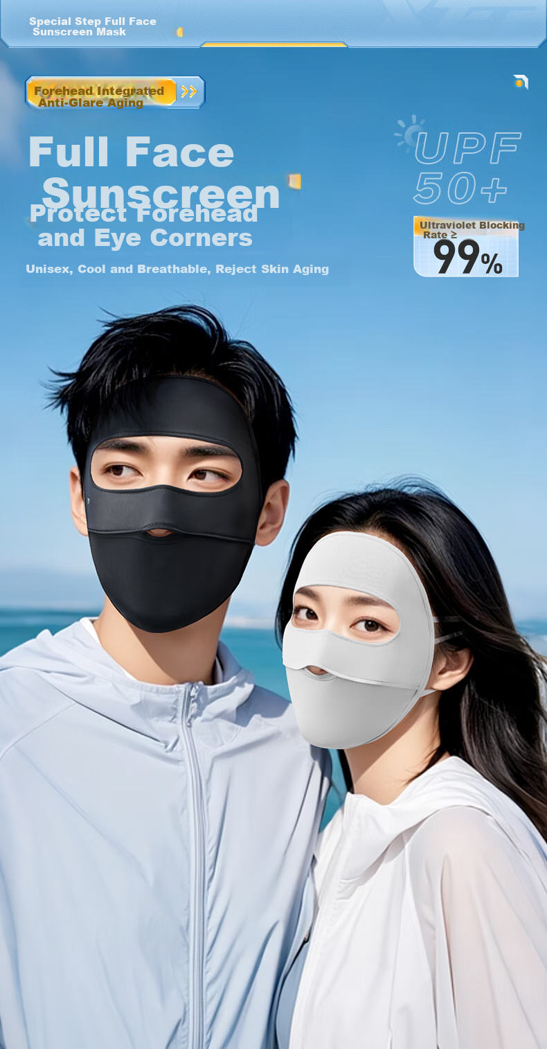 XTEP Sun Protection Face Mask, Ice Silk Neck Guard Mosquito-Proof Mask for Men And Women, Face Band UV Protection for Outdoor Running And Cycling, Eye Corner Protectio 1