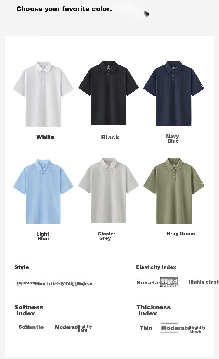 MuzhibaixiaoT Comfortable Short-Sleeve Polo Shirt for Men, Spring/summer 2026, Breathable Business Casual Collared White Xiaomai, Ink Black, L 17