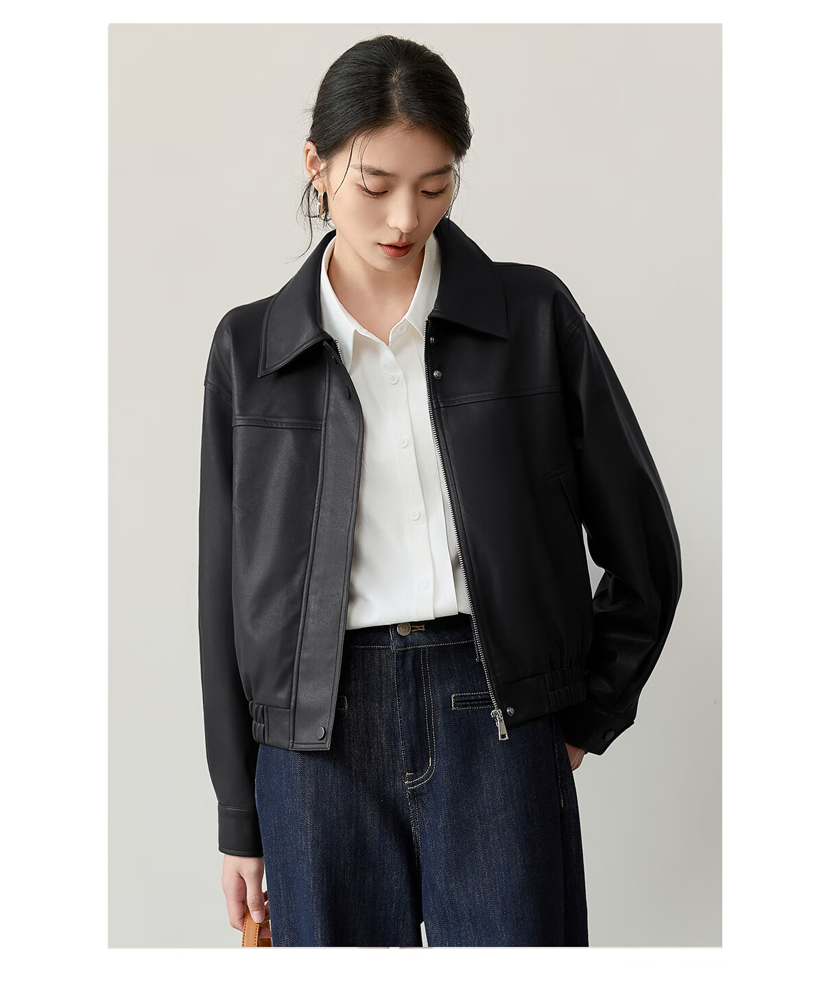 Chushen Melard Women's Short Jacket American Retro PU Leather Jacket S51D005 22