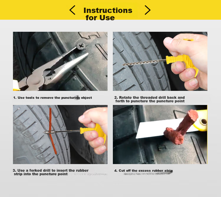 Kulaipu Tire Repair Tool Kit (Metal Version), Car Tire Repair Vacuum Tire Repair Rubber Strip Emergency Rescue KLP-002 4